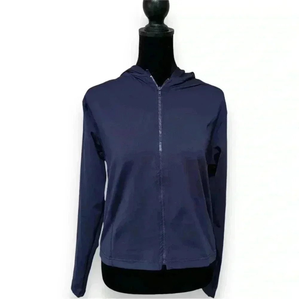 HEAD Unisex Navy Blue Lightweight Full Zip Size Large Hooded Long Sleeve Jacket